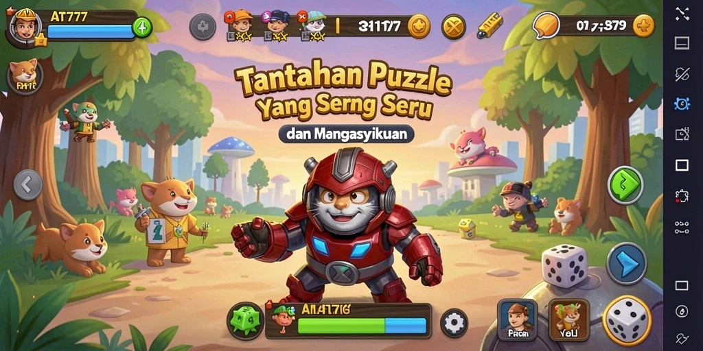 Tampilan gameplay Puzzle yang menarik dan menantang di AT777.