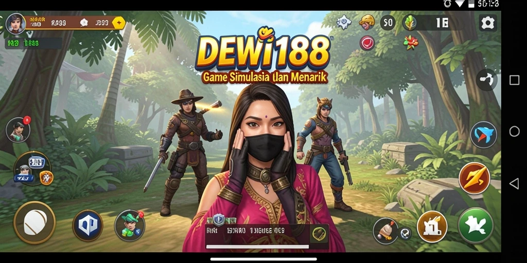 Tampilan gameplay menarik dari DEWI188 yang menunjukkan berbagai fitur simulasi.