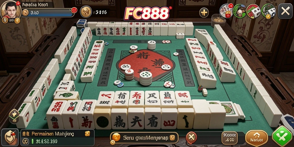 Gameplay <strong>FC888</strong> menampilkan tantangan Mahjong yang menyenangkan.