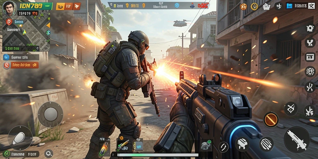 Screenshot menampilkan aksi mendebarkan dalam gameplay TPS IDN789.