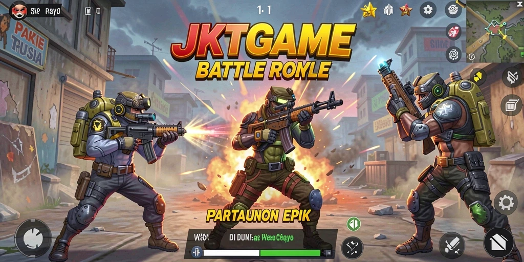 Tangkapan layar JKTGAME menampilkan aksi intens Battle Royale.
