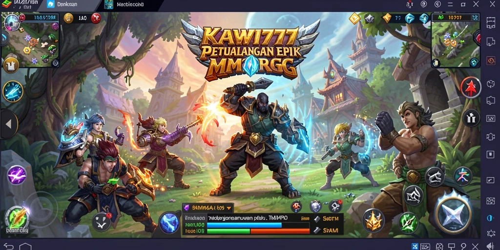 Screenshot KAWI777 menampilkan aksi seru dalam pertempuran MMORPG.