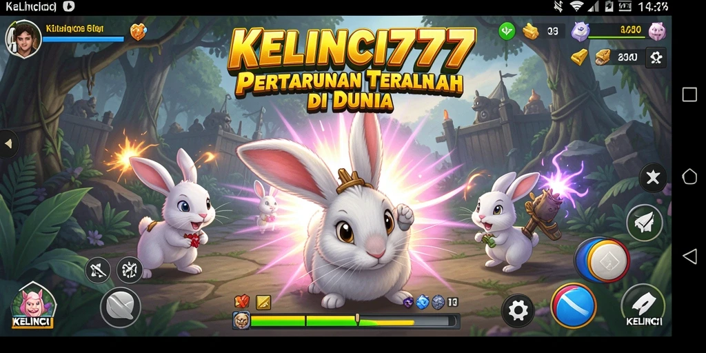 Screenshot KELINCI777 menampilkan aksi seru dalam battle royale.