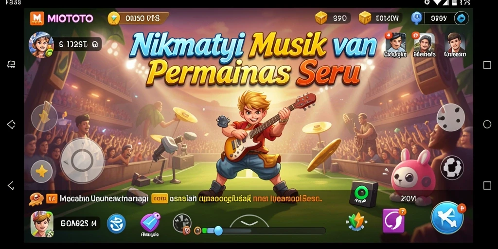 Tampilan menarik dari gameplay MIOTOTO yang penuh musik.