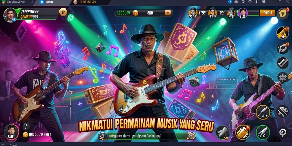 Tampilan gameplay TEMPUR99 yang menarik dan interaktif dengan ritme yang mengasyikkan.